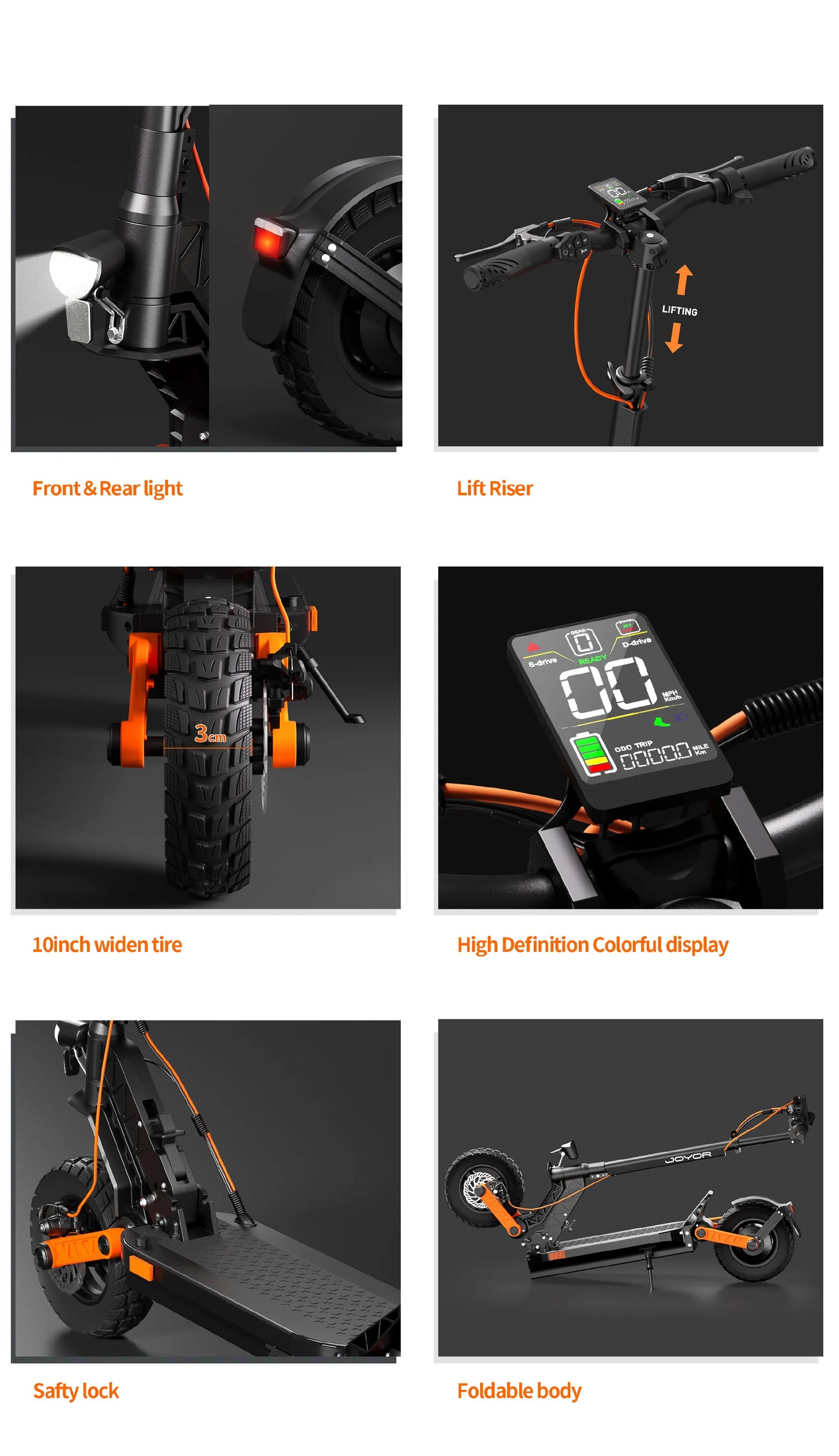 JOYOR S5 (ABE) For Adults E-Scooter 500W Motor 48V13AH Battery 10 Inch Air Tire City Commuting Electric Scooter.