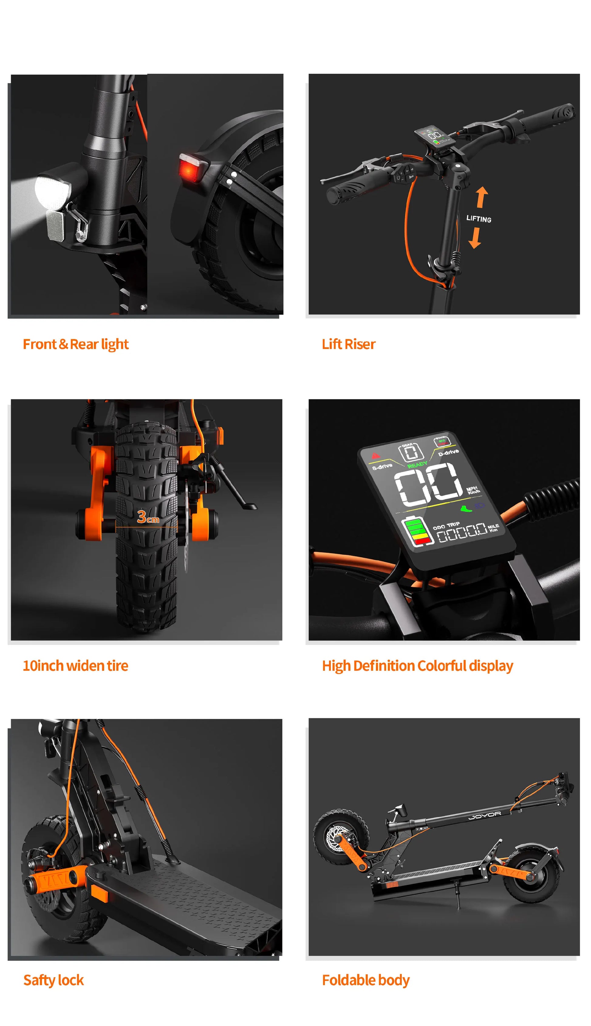 JOYOR S5 (ABE) For Adults E-Scooter 500W Motor 48V13AH Battery 10 Inch Air Tire City Commuting Electric Scooter.