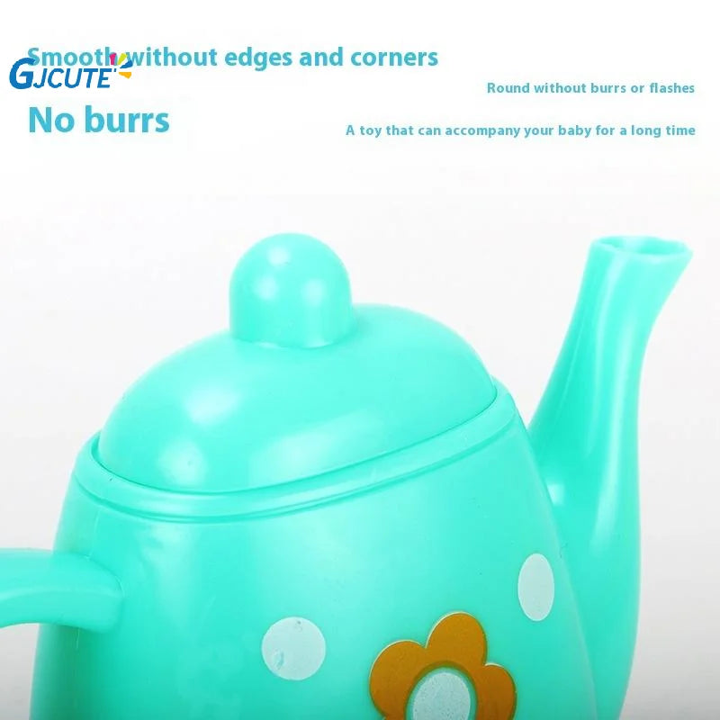 1 Set Plastic Teapot Teacup Food Pretend Play Toy Kids Simulation Tea Kit Kitchen Afternoon Tea Toys For Boy Girl Birthday Gift.