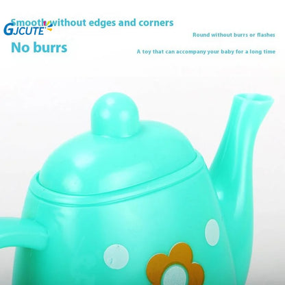 1 Set Plastic Teapot Teacup Food Pretend Play Toy Kids Simulation Tea Kit Kitchen Afternoon Tea Toys For Boy Girl Birthday Gift.