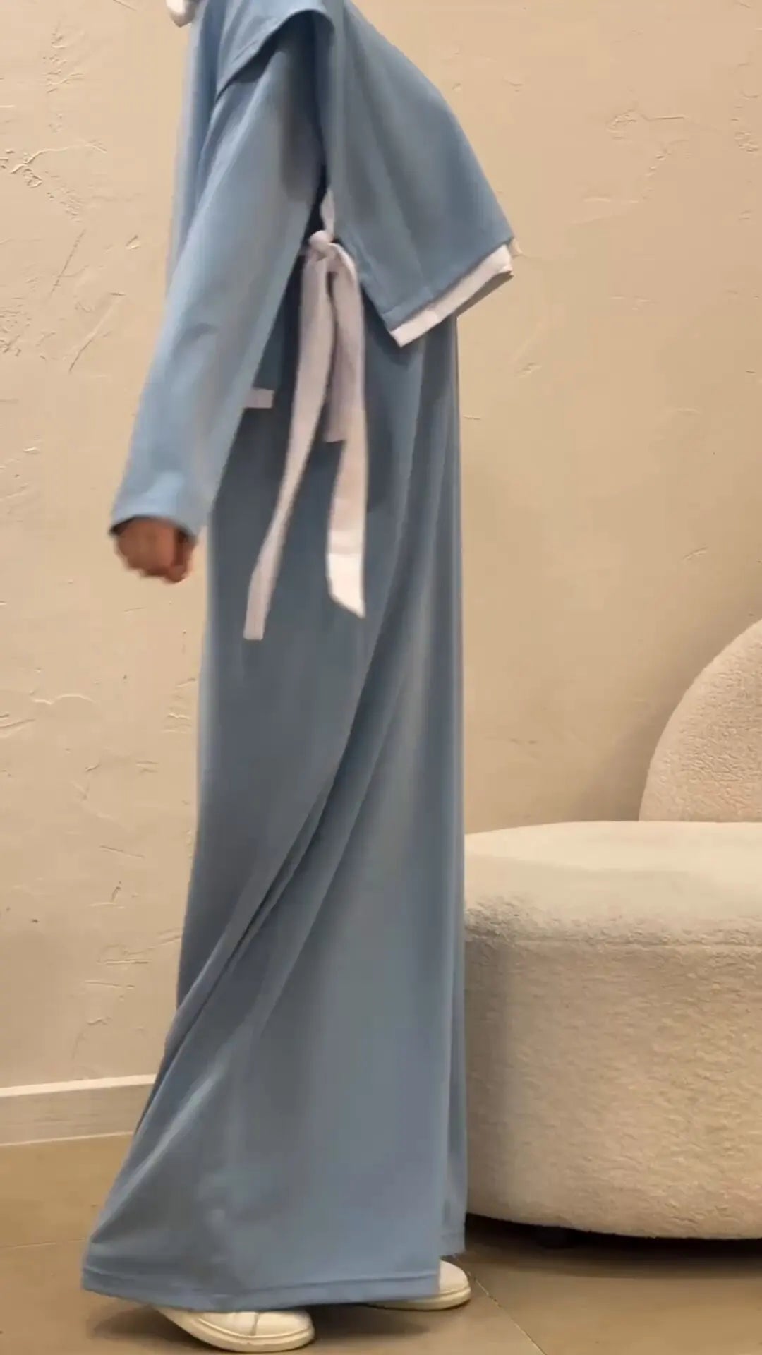 Women Eid Muslim Sets Musulman Ensemble Dubai Arab Vest Kaftan Islam Abayas Ankle Length Long Robe Solid Two Pieces Modest.