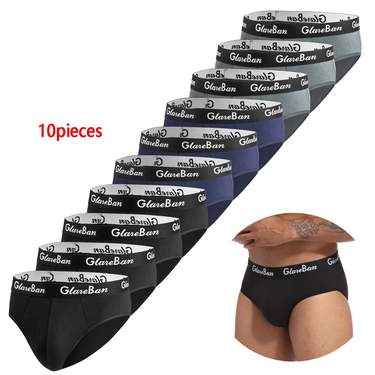 10pcs Pack Briefs Brand Cotton Boxer Fashion Style Men Panties Underwear Male And Underpants For Homme Set Shorts Box Slips ﻿.