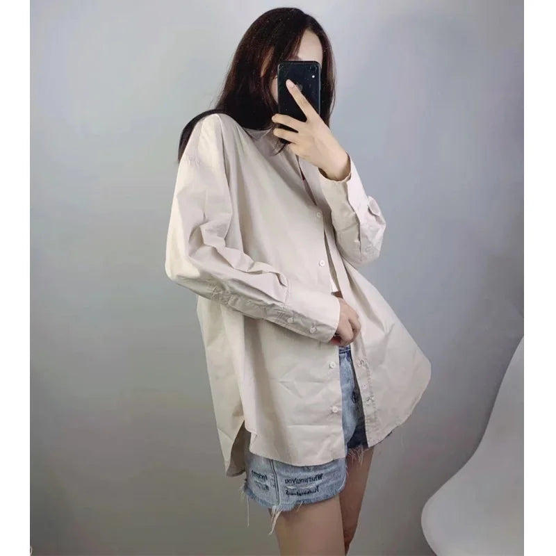 MUJER Women Shirt Multicolour Button Up Shirt Women Summer Long Sleeve Top Female Streetwear Oversize Shirts And Blouses Women.