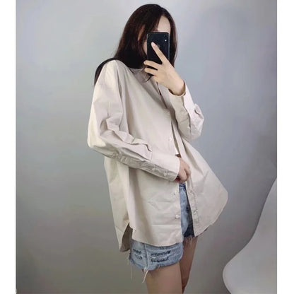 MUJER Women Shirt Multicolour Button Up Shirt Women Summer Long Sleeve Top Female Streetwear Oversize Shirts And Blouses Women.