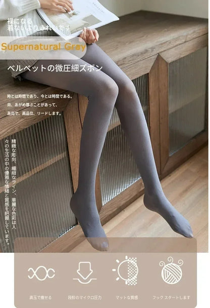 New Women‘s Thermal Leggings Winter Warm Sexy Elastic Translucent Pantyhose Female Fleece Thermal High Waist Thicken Tight Pants