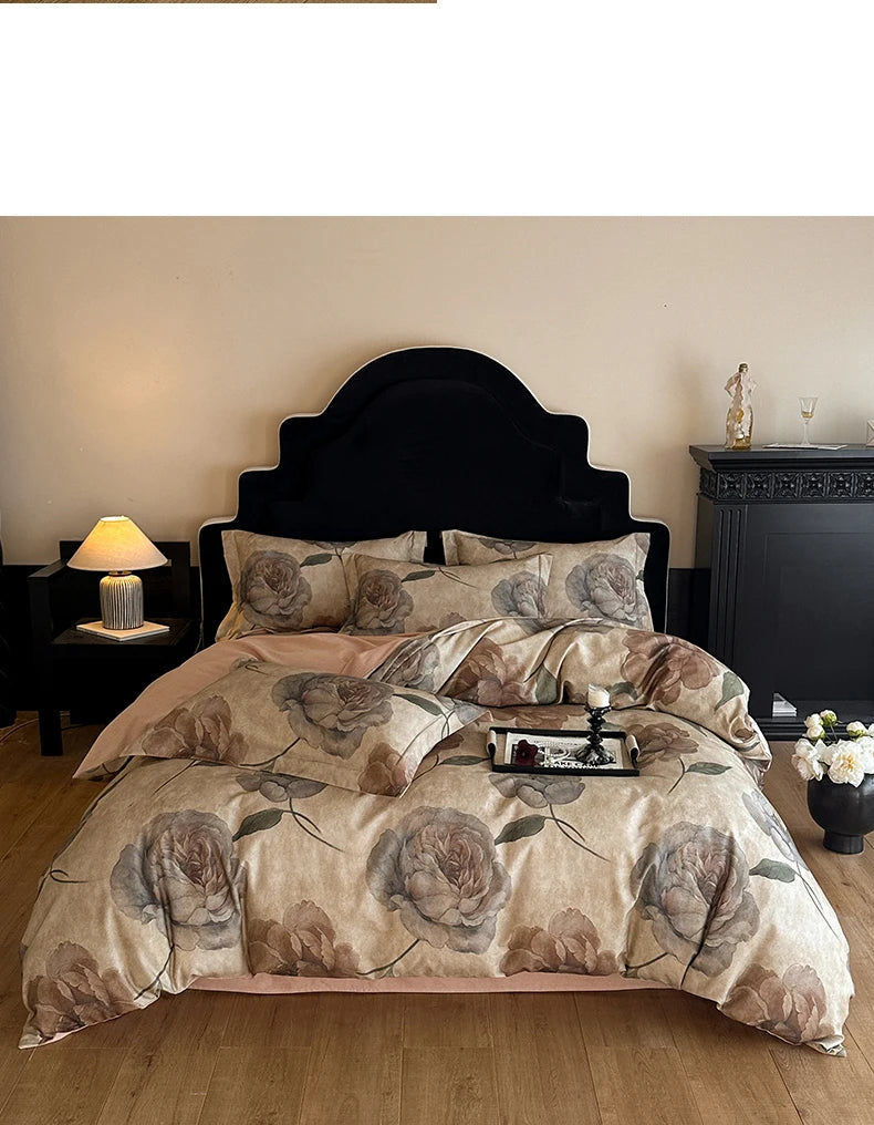 Cotton Bedding Set Luxury Soft Duvet Cover Flat Sheet Pillowcases Single Double Queen King Size Quilt Cover Set