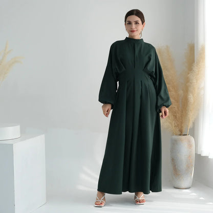 Elegant Muslim Dress Ramadan Pleated Abaya for Women Slim Waist Long Dress Islamic Clothing Muslim Eid Party Dresses Hijab Robe