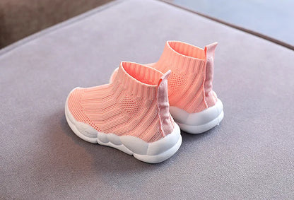 Kids Sock Shoes Knitted Fashion High Top Sneakers for Boys Girls Casual Sport Sock Sneakers 2-6 Years Children Tennis Shoes.