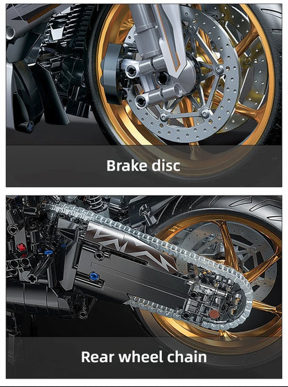 TOYLINX Alloy Motorcycle Desktop Decorations 2045PCS Racing Building Block Model  Kid Toys Christmas Easter Festive Gift Giving.