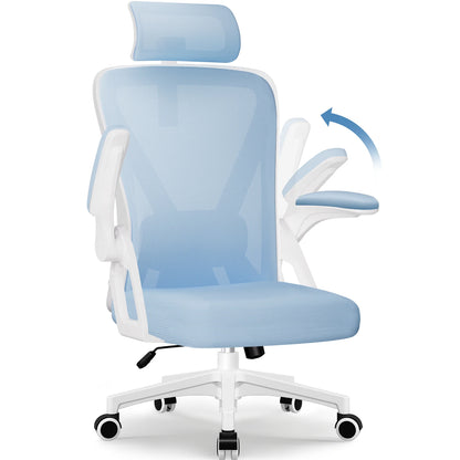 Bürostuhl, ergonomisch, verstellbar, 90er ° -135 ° ,Schreibtischstuhl mit Lordosenstütze, Computerstuhl mit verstellbarer Kopfstütze, Wohnzimmerstühle