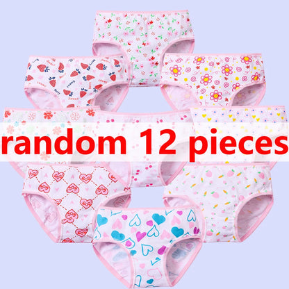 3/6/12 Pcs Cotton Panties Sets Girls Kids Short Briefs Children Underwear Child Cartoon Shorts Underpants Lace Panties Cute New.