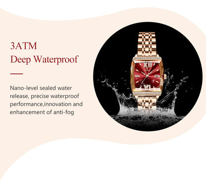 POEDAGAR Diamond Luxury Watch For Woman High Quality Waterproof Date Ladies Quartz Watch Stainless Steel Women Watches Reloj+Box.