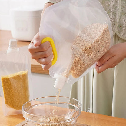 5Pcs Grains Sealed Bag Cereal Containers Moisture-Proof And Insect-Proof Transparent Food Grade Storage Bag Kitchen Organizer.