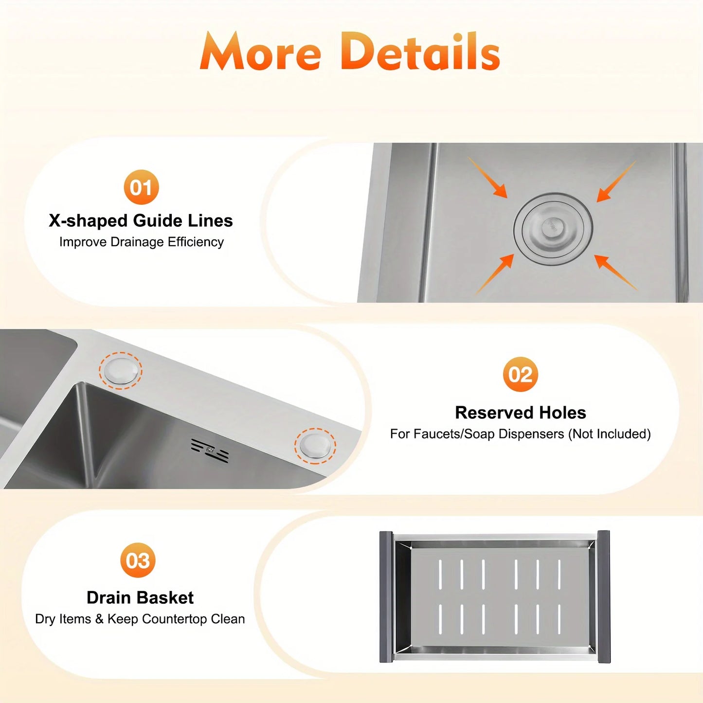 Küchenspüle aus Edelstahl, Doppelschüssel, Küchenspüle, Badezimmerspüle, Waschbecken aus Edelstahl, Wäsche, Keller, Bars, Restaurants