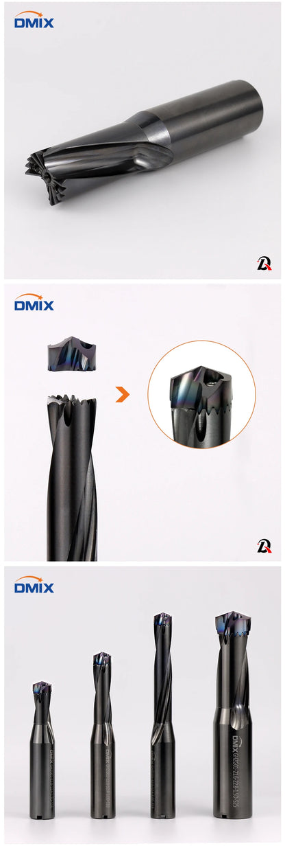 DMIX Crown Hochgeschwindigkeits-Bit 10–25,8 mm, 1,5–5D, gewalttätige Lochbearbeitung, Wende-Innenkühlung, Säbelzahnbohrer, Ersatz-U-Bohrer