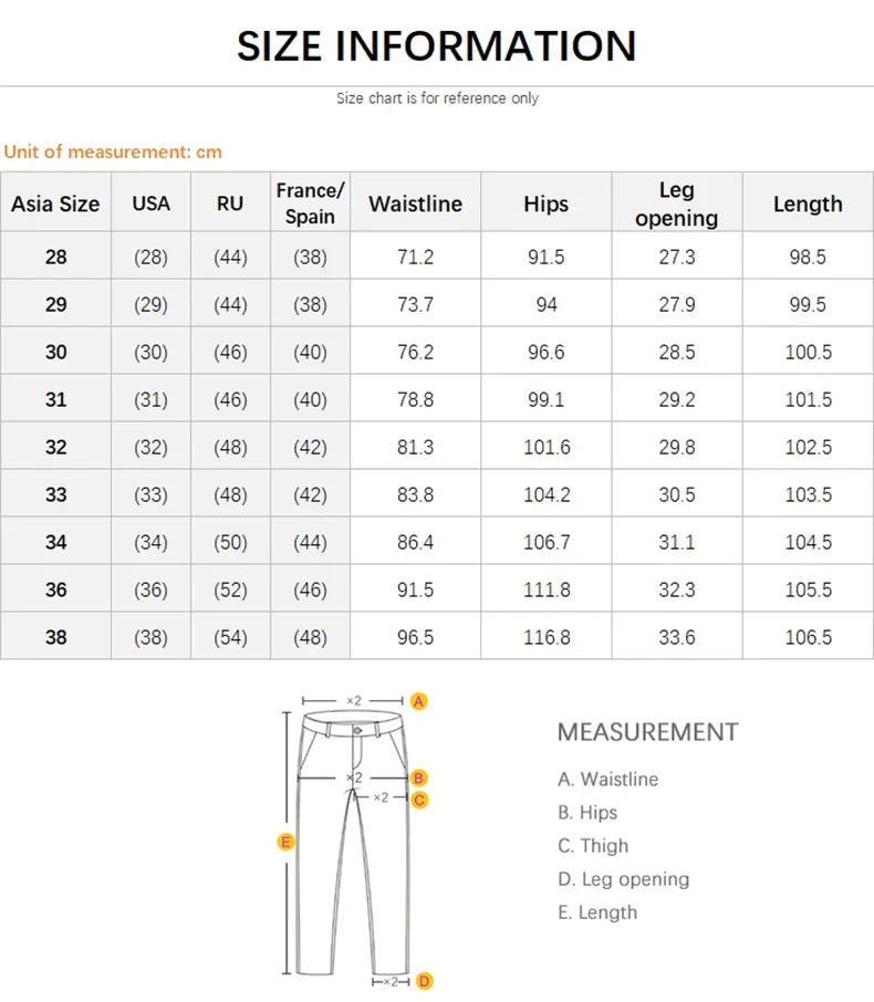 2025 Spring Summer New 98%Cotton Men's Slim Jeans Straight Casual Fashion Pencil Pants High Quality Trousers Male Clothes White.