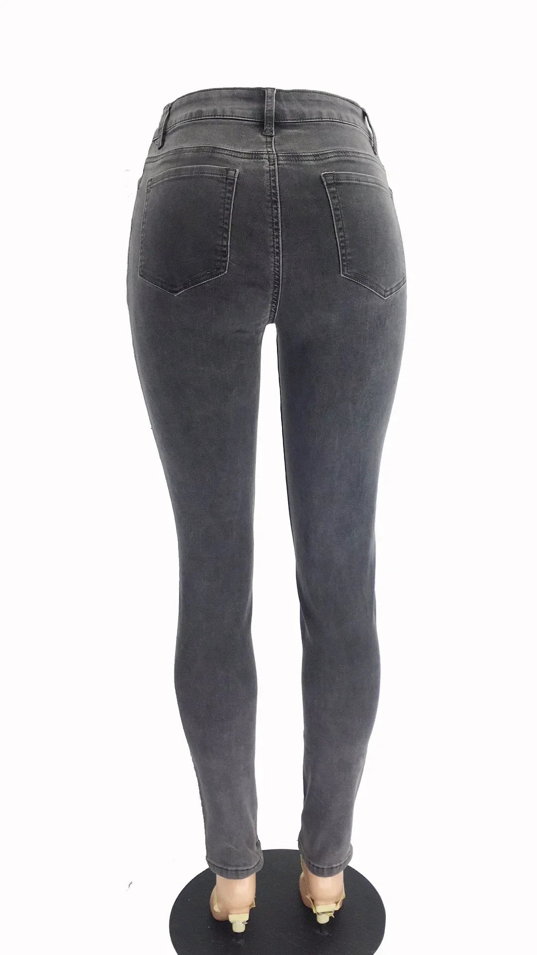 Women Jeans Wash Denim pant Sheath Ankle Length Pencil Pants Skinny Hot High Waist Slim Casual Basics Solid 2025 Button Pockets