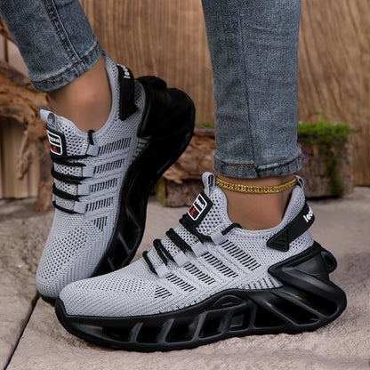 YRZL Unisex Running Shoes Men Women Lightweight Mesh Breathable Comfortable Flat Soft Tennis Shoes Summer Lace-up Sneakers Man