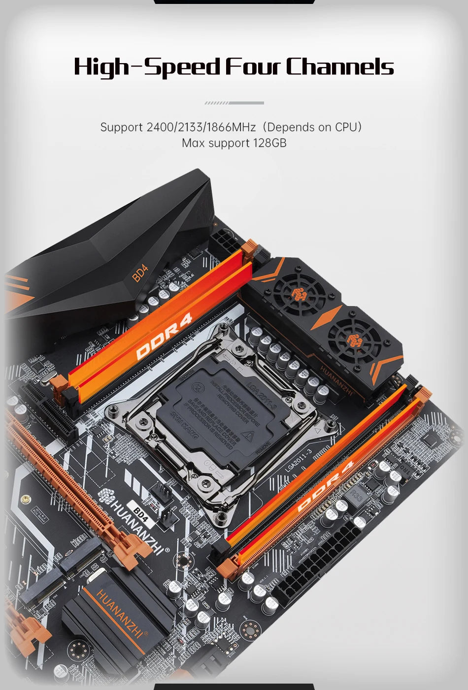 HUANANZHI X99 BD4 with E5 2680 V4 LGA 2011-3 X99 Motherboard Support DDR4 Combo Kit for High-End Gaming And Professional Use.