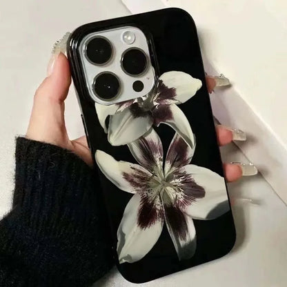 Lily Orchid Flower Print Soft Phone Case For iPhone 16 15 14 13 12 11 Pro Max XS XR X 7 8 Plus SE 2020 2022 Shockproof Cover.