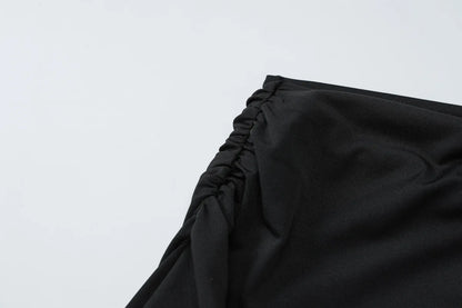 Cryptographic One Shoulder Asymmetrical Tops Summer Fashion Outfits Embellished Sexy Backless Solid Cropped Top Streetwear.