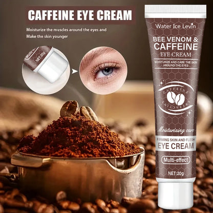 Natural Caffeine Powerful Moisturizing Firming Eye Cream 20g for Puffy and Dark Circles Post-Lifting Area after Using, Reduce Wrinkles and Aging, Light Beige Relaxation.