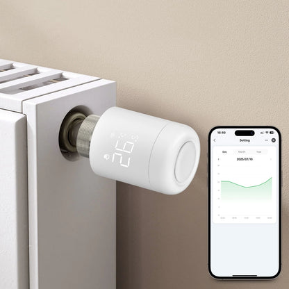 AVATTO 1~6PCS Tuya ZigBee TRV Radiator Actuator Valve,Smart Thermostat Temperature Controller Works With Alexa,Google Home,Alice.