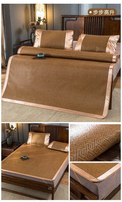 WASART Summer bamboo rattan mat adult children cool sleeping mat sheet 90/150/180cm portable foldable double bed protection pad.