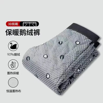 Men's Winter 90% Goose Down Pants with Knee Protection Graphene Thermal Casual Down Trousers Man pantalones hombre PT-599.