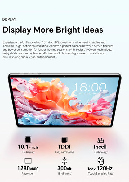Teclast P30T Set 10.1" Tablet Android 14 T606 8-core Max 12GB RAM 128GB ROM 6000mAh Keyboard/Case/Mouse/Stylus/Headphone/Stand.