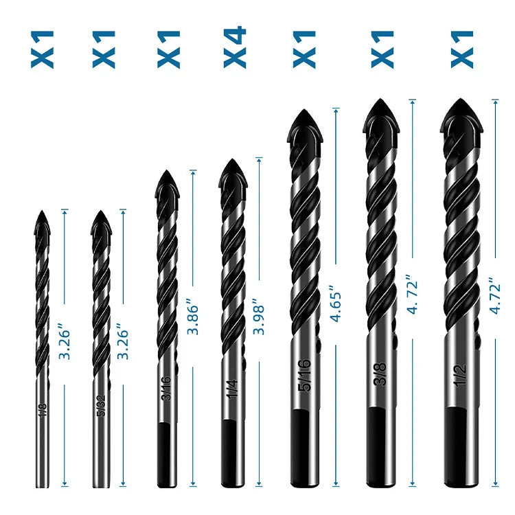 3-12mm Gewinde Dreieck Wolfram Stahl Wand Fliesen Beton Bohren Bit Haushalt Marmor Overlord Diamant Hand Bohrmaschine