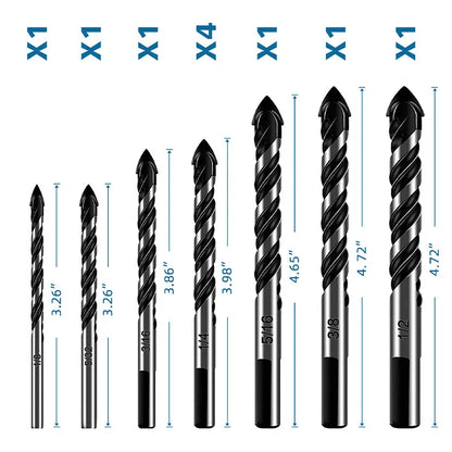 3-12mm Gewinde Dreieck Wolfram Stahl Wand Fliesen Beton Bohren Bit Haushalt Marmor Overlord Diamant Hand Bohrmaschine