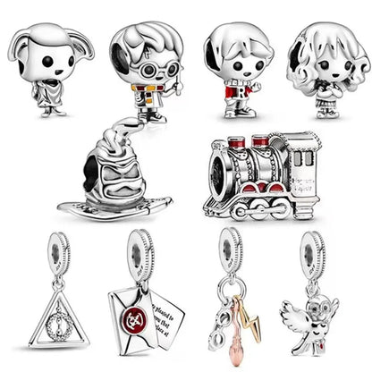 100% 925 sterling silver Disney Charm Harry Potter beads suitable for original DlY bracelet, women's fashion gift.
