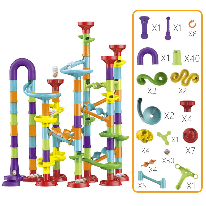 29-142PCS Marble Run Building Blocks Marbles Slide Toys For Children DIY Creativity Constructor Educational Toys Children Gift