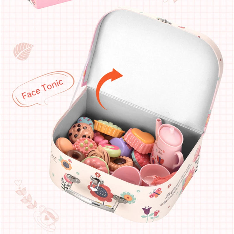 DIY Simulation Tea Food Cake Set Play House Kitchen Afternoon Tea Game Toys Gifts Pretend Play Toy For Children Kids Girls Gift.