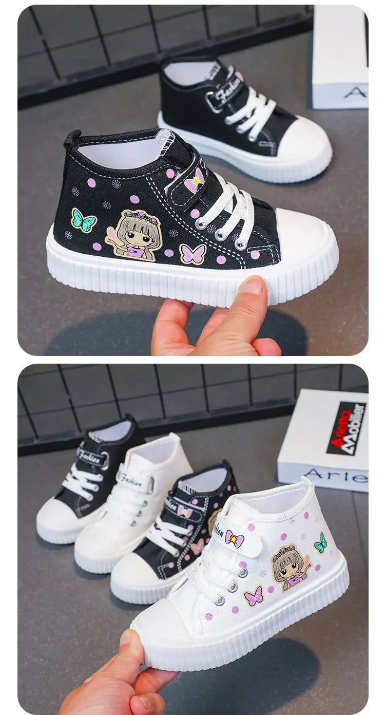 Multi Colored Kids Casual Shoes Cartoon Mid Top Anti Slip Spring Autumn Outdoor Kids Canvas Shoe Sizes 26-37 Sandalias De Mujer.