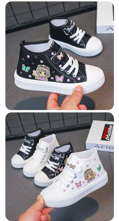 Multi Colored Kids Casual Shoes Cartoon Mid Top Anti Slip Spring Autumn Outdoor Kids Canvas Shoe Sizes 26-37 Sandalias De Mujer.