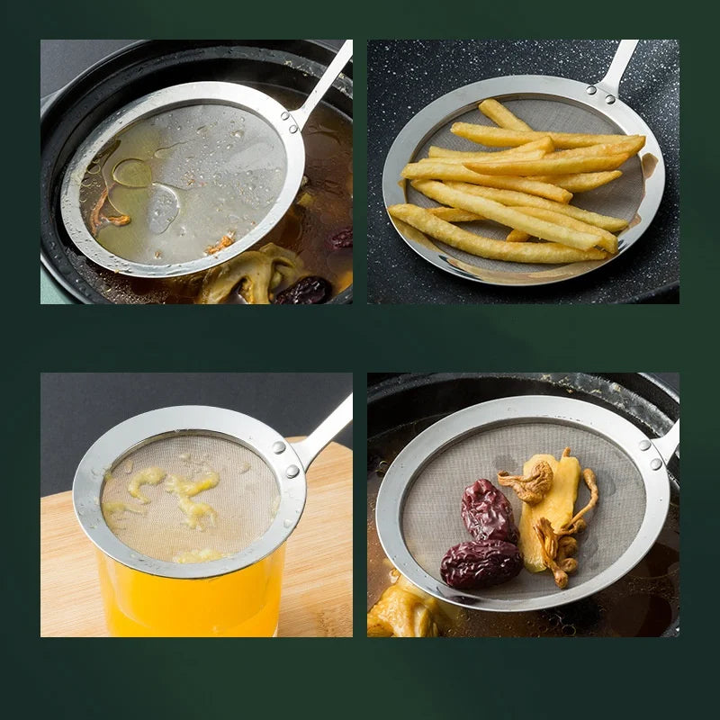 Fine Mesh 304 Stainless Steel Strainer Sieve Juice Egg Filter Colanders Coffee Tea Vegtables Filtering Food Kitchen Accessories.
