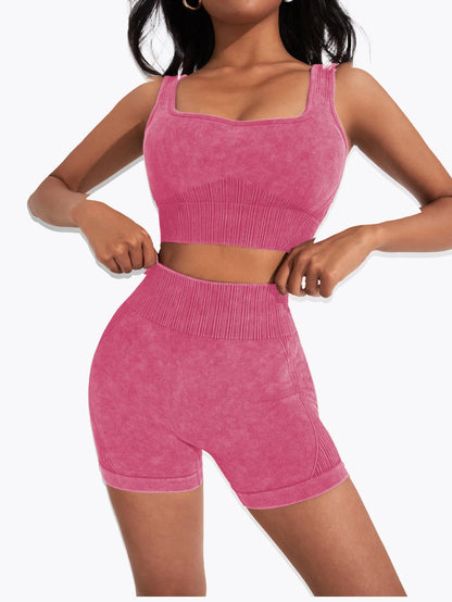 Yoga Sport Outfit For Woman Fitness Women's Two Pieces Short Pant Sets Suits Tracksuit Sportswear Woman Gym Yoga Workout Clothes