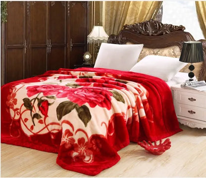2-6 Kilograms Thick Warm Fluffy Super Soft Raschel Blankets Double Layer Winter Mink Throw Fat Quilts Single Double Size Blanket.