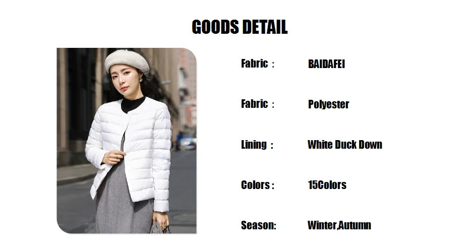 Neuheiten frauen Weiße Ente Unten Liner Puffer Jacke 2023 Herbst Winter Weibliche Warm Halten Koreanische Büro Dame Unten Mantel.