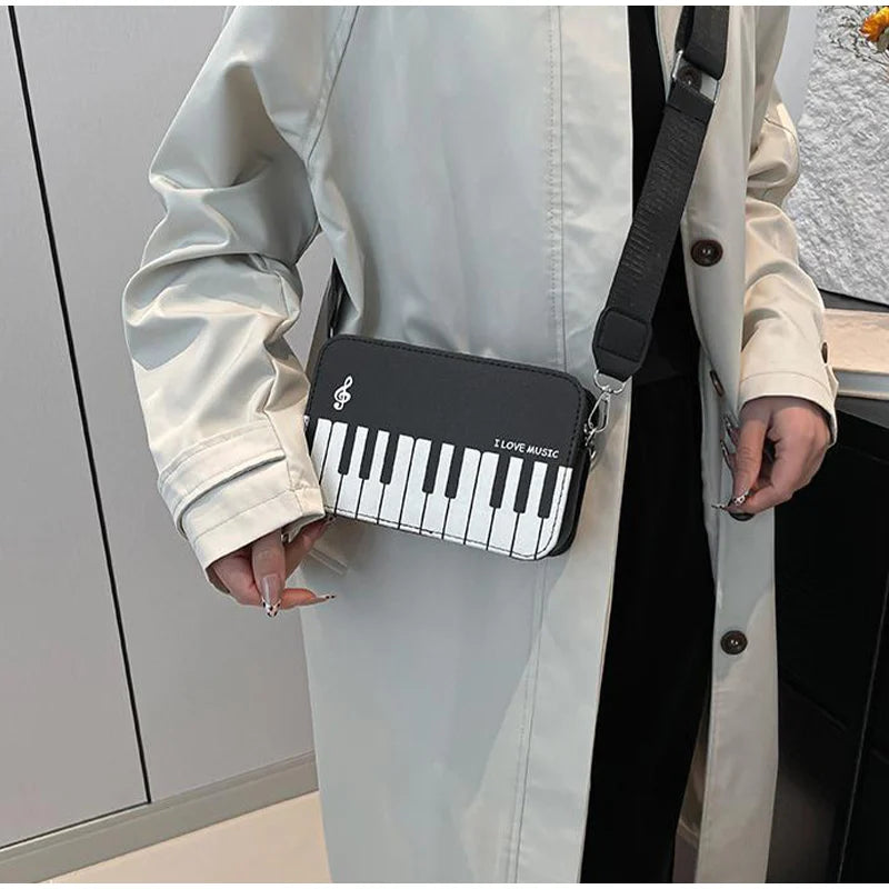 Fashion Polka Dot Ladies Piano Bag New Style Niche Underarm Shoulder Bag Sweet Personality Piano Backpack Women's Bag Square Bag