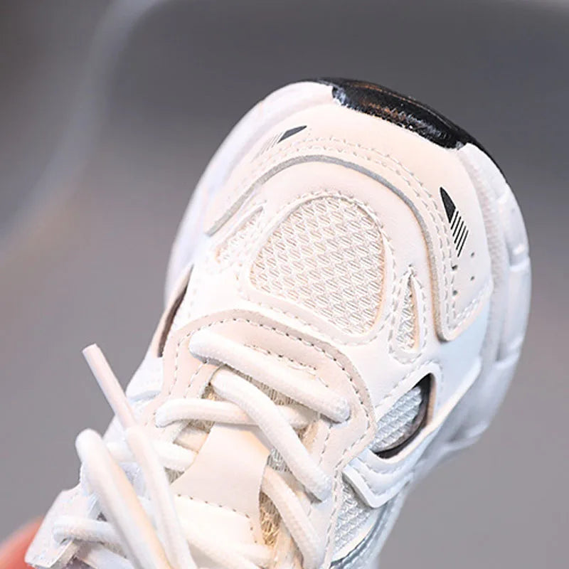 Spring and Autumn Children Sports Shoes Unisex Kids Sneakers Mesh Upper Breathable Basketball Shoes Tennis Casual Flats Footwear.