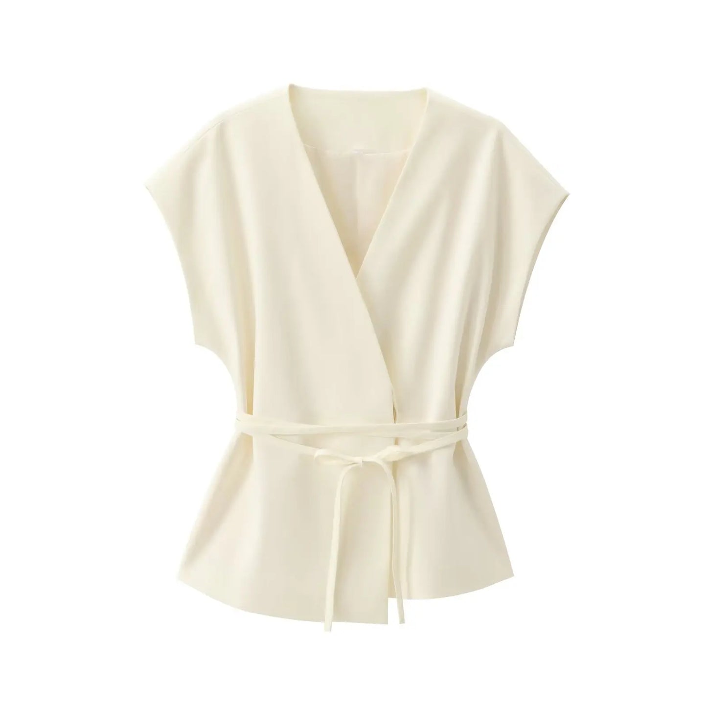 TFMLN Fashion Women's Trouser Suits Sleeveless V-Neck Top With Belt Straight Pants Sets 2025 Spring Summer Commuter 2 Piece Set