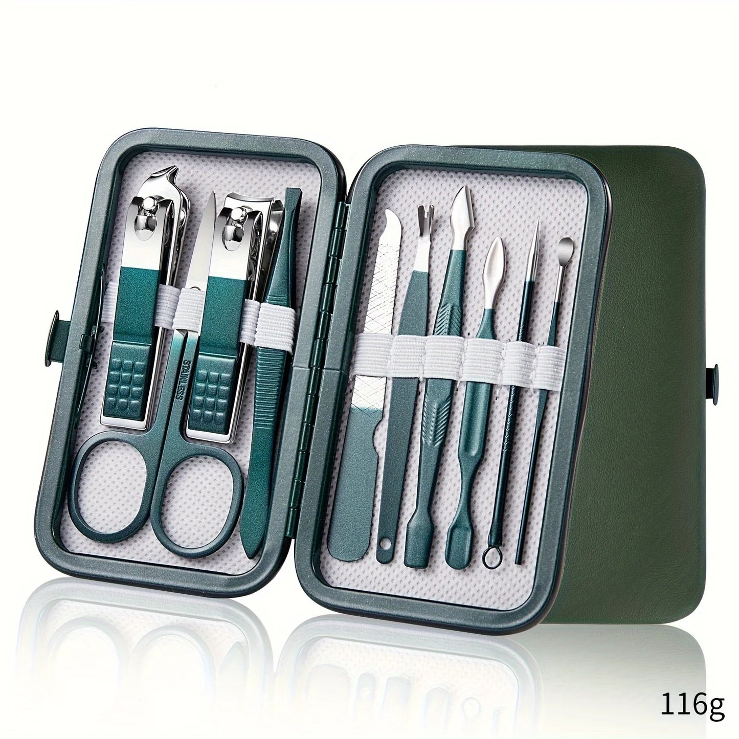 Professional 7/10/12/18 Piece Nail Care Kit Stainless Steel Manicure & Pedicure Set Nail Clipper Set with Travel Case.