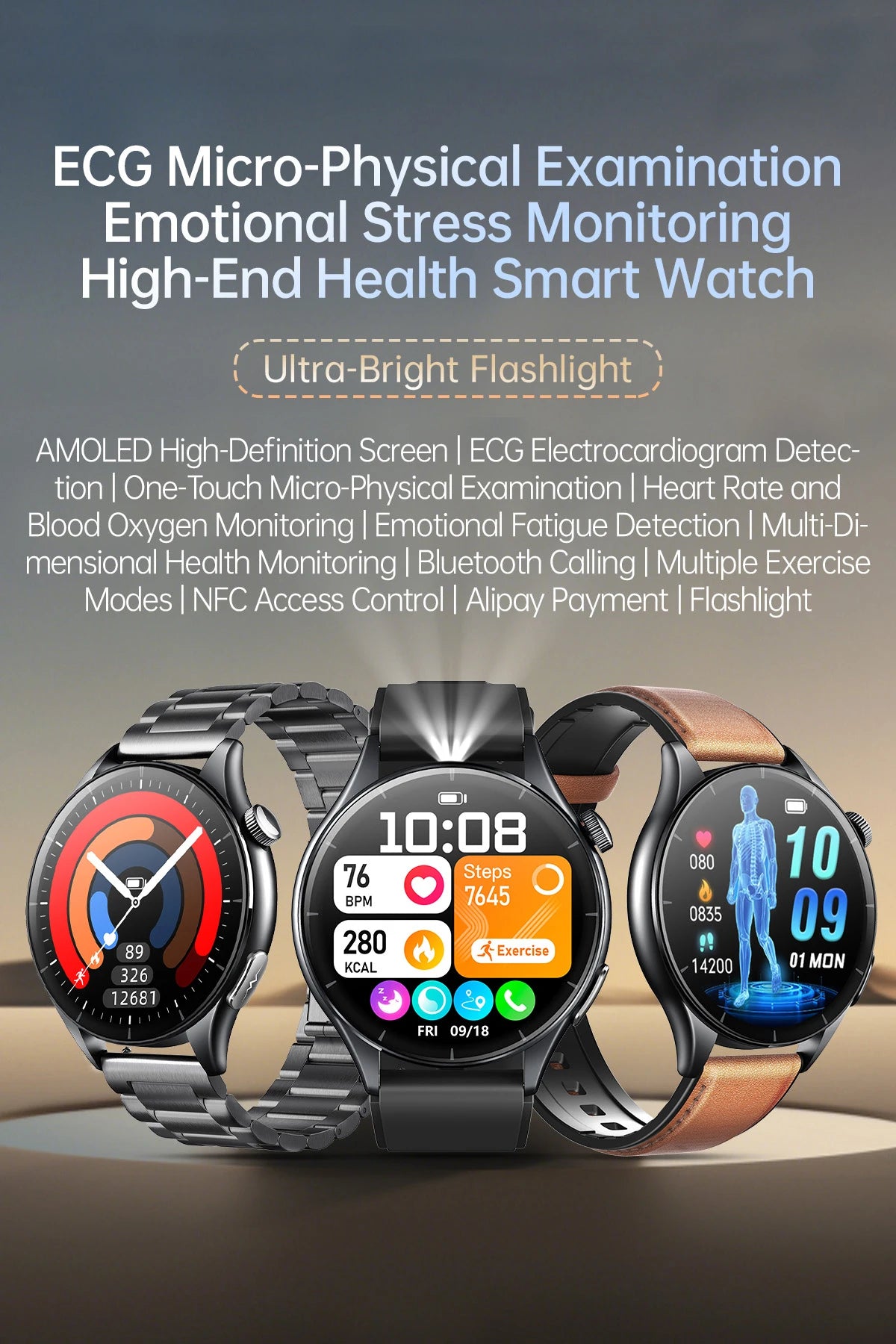 2025 New For HUAWEI Health MonitorUric Acid Blood Pressure Blood oxygen Body Analysis Smart Watch ECG+PPG Clock Smartwatch Men.