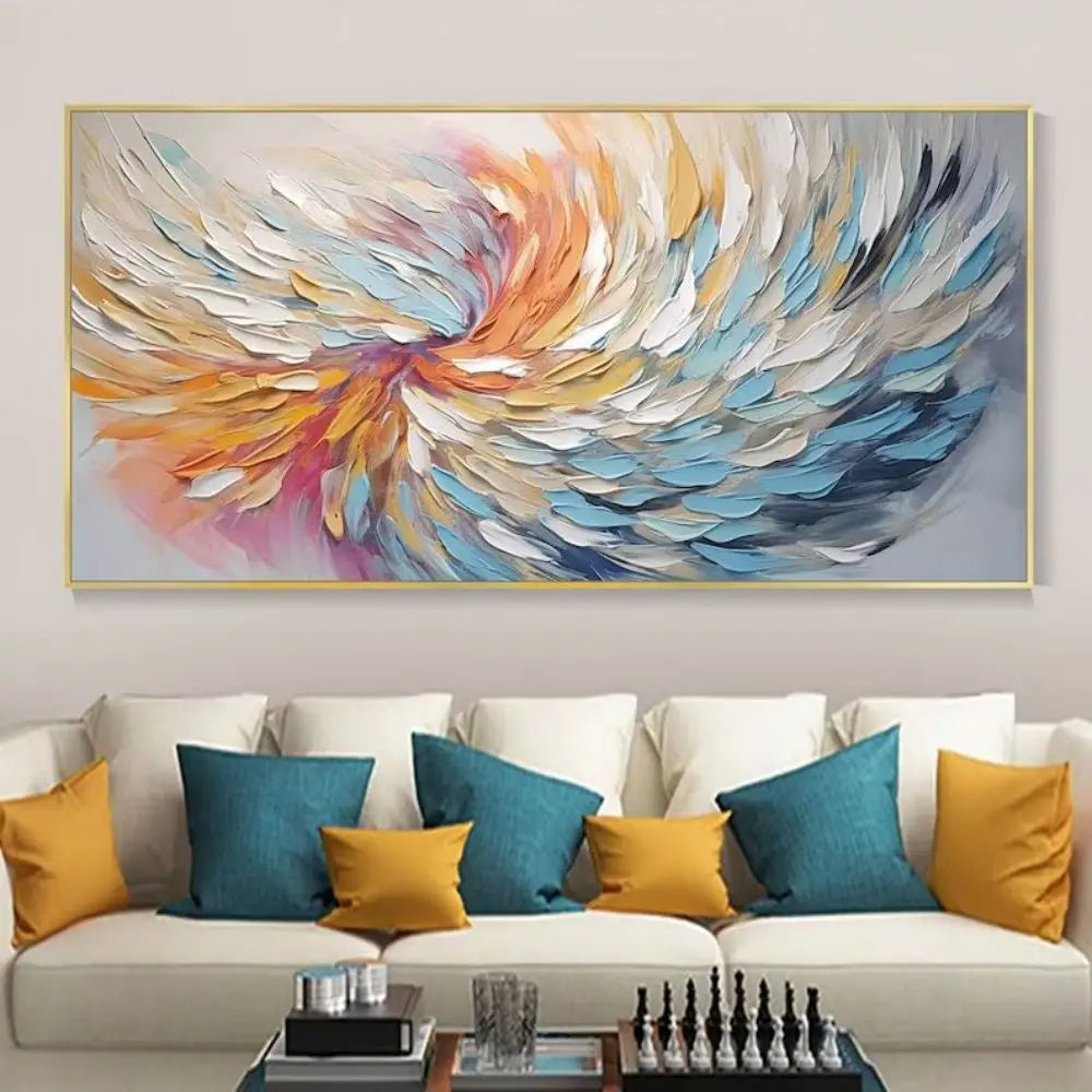 Thick Knife Oil Painting Abstract Hand Drawn Art Oil Painting Canvas Poster  Wall Art Decorative Pictures for Living Room Decor.