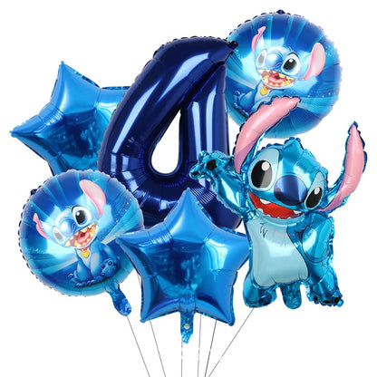 Stitch Party Supplies für Kinder Lilo und Stitch Geburtstag Party Dekorationen Luftballons Banner Tischdecke Hintergrund Geschirr