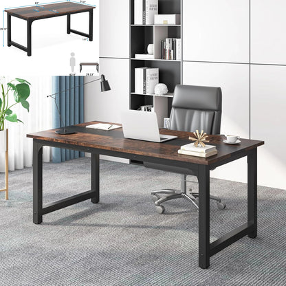 Schreibtisch, 160 x 70 x 75 cm, großer Büro-Computertisch, moderner, einfacher Arbeitsplatz, Chefschreibtisch für das Heimbüro im Arbeitszimmer