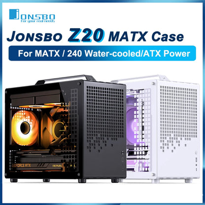 JONSBO Z20 MATX Case Detachable Handle Supports 240 Water-cooled 363mm Graphics Card Side  Transparency Desktop Mini PC Chassis.
